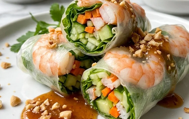 Vietnamese Rice Paper Shrimp Rolls