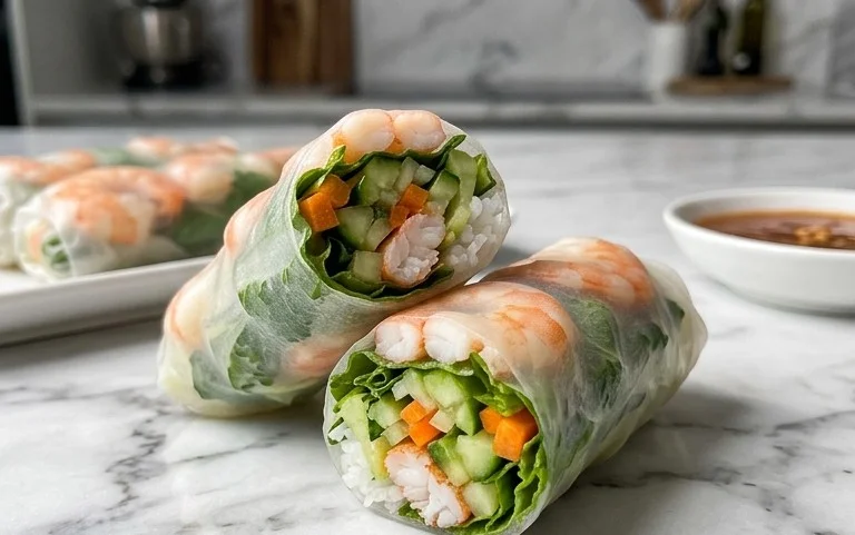 Vietnamese Rice Paper Shrimp Rolls