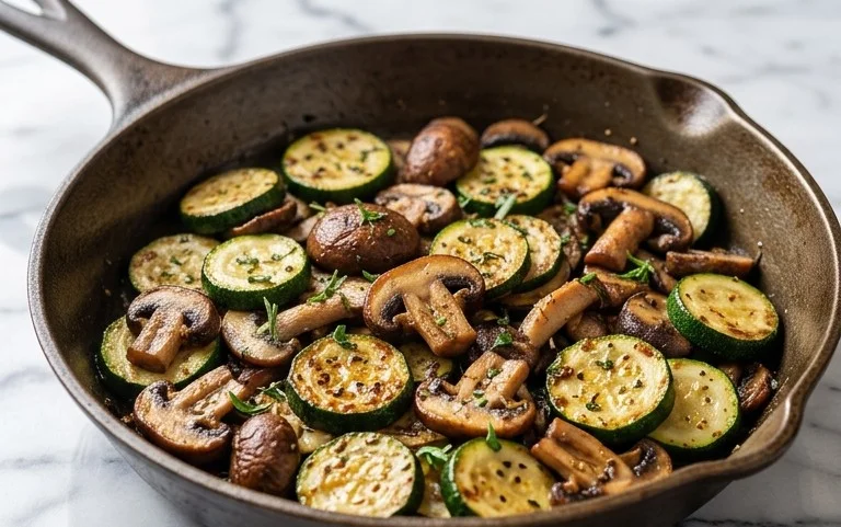 Skillet Zucchini and Mushrooms