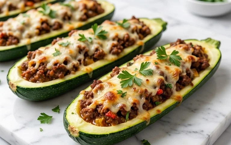 Easy Ground Beef Zucchini Boats (Healthy and Delicious)