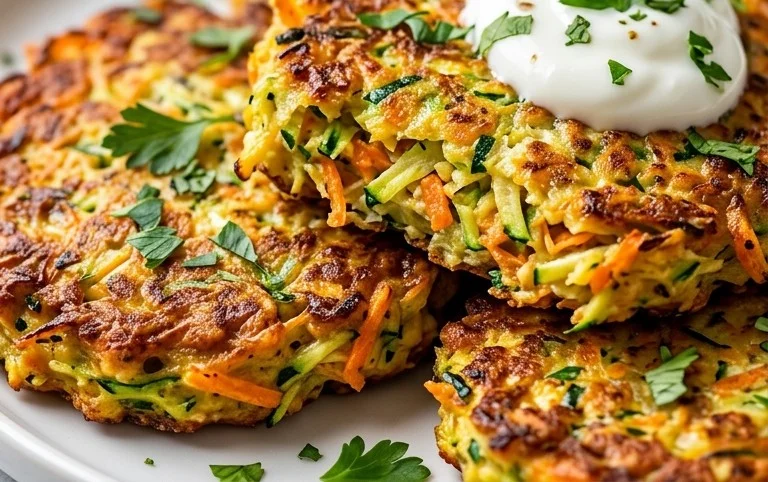 Zucchinipuffer mit Haferflocken und Möhren