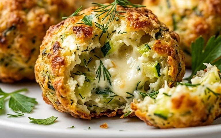 Knusprige Zucchini-Feta-Bällchen aus dem Ofen genießen!