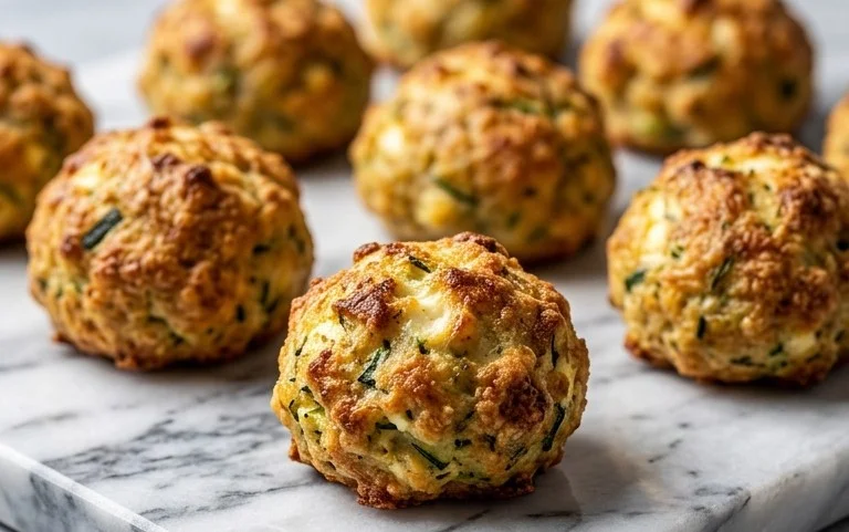 Knusprige Zucchini-Feta-Bällchen aus dem Ofen genießen!