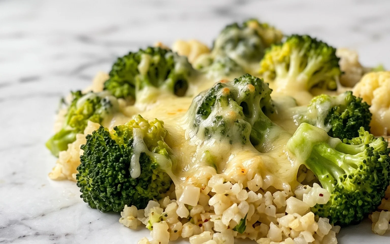 Cheesy Broccoli Cauliflower Rice
