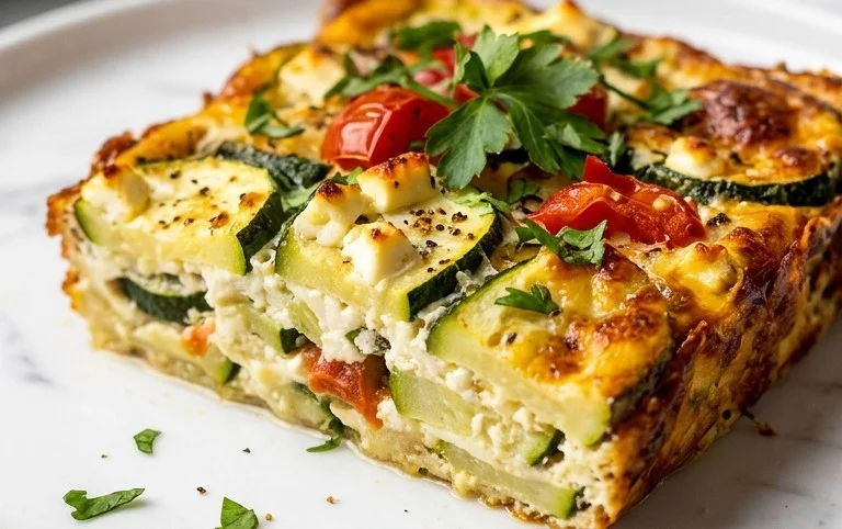 Courgettes feta au four