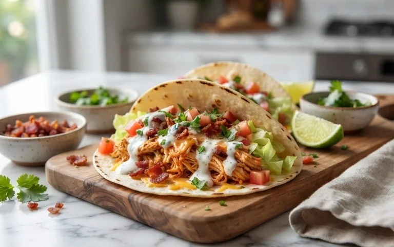 Baked Chicken Beef Bacon Ranch Tacos