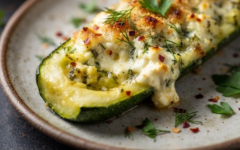 Feta Cheese Stuffed Zucchini