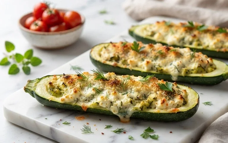 Feta Cheese Stuffed Zucchini