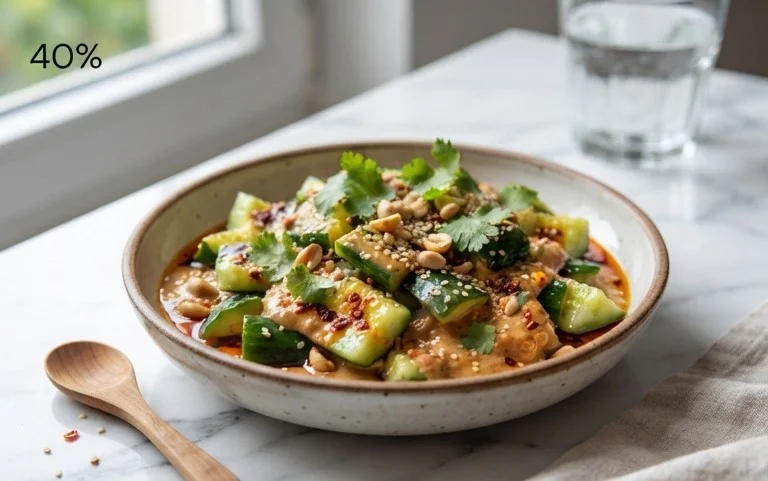 Cucumbers in Spicy Peanut Sauce