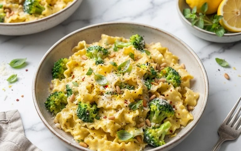 Mafaldine Pasta Limone with Broccoli
