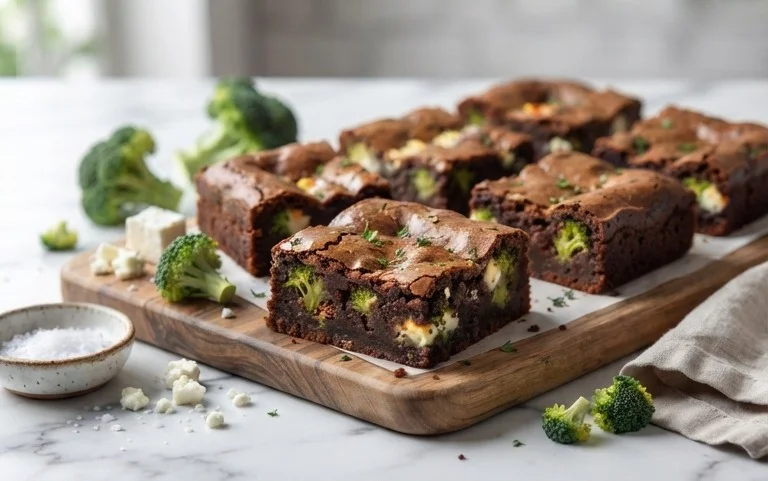 Broccoli and Feta Brownies