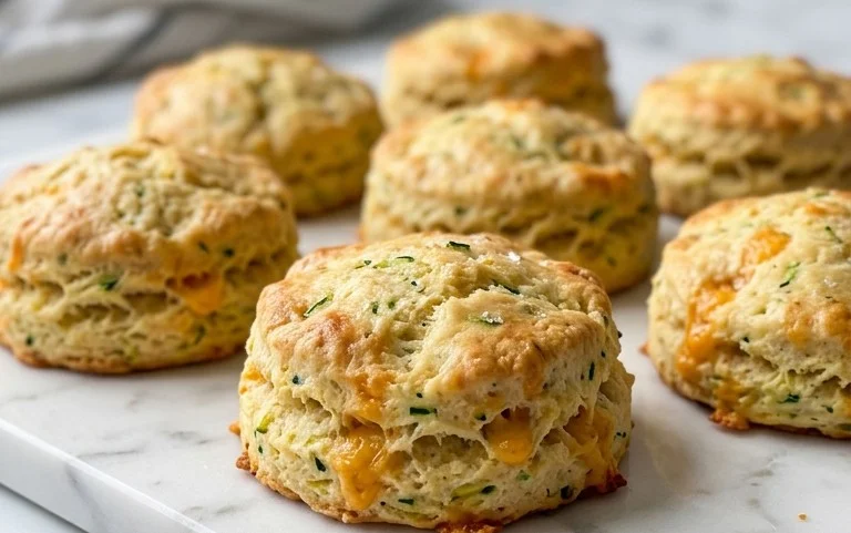 Soft and Tender Zucchini Cheddar Biscuits
