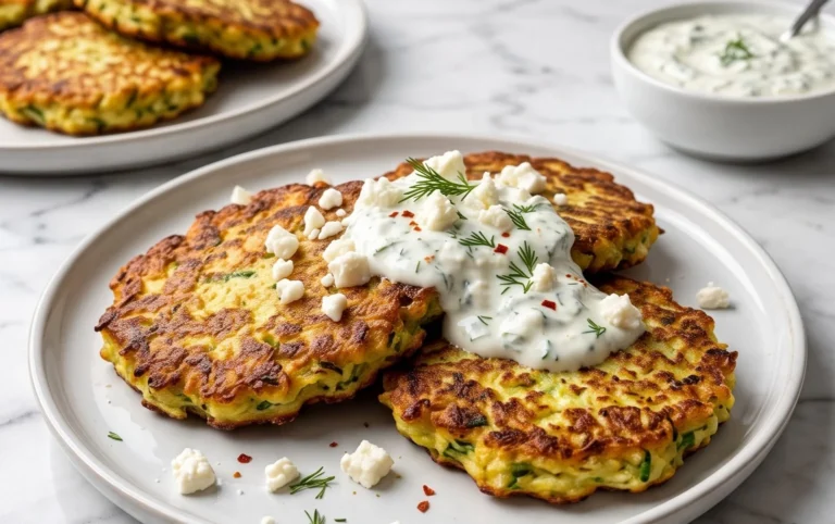 Zucchinipuffer mit Feta und Tzatziki: Das Unglaubliche Ultimative Rezept für 4 Portionen