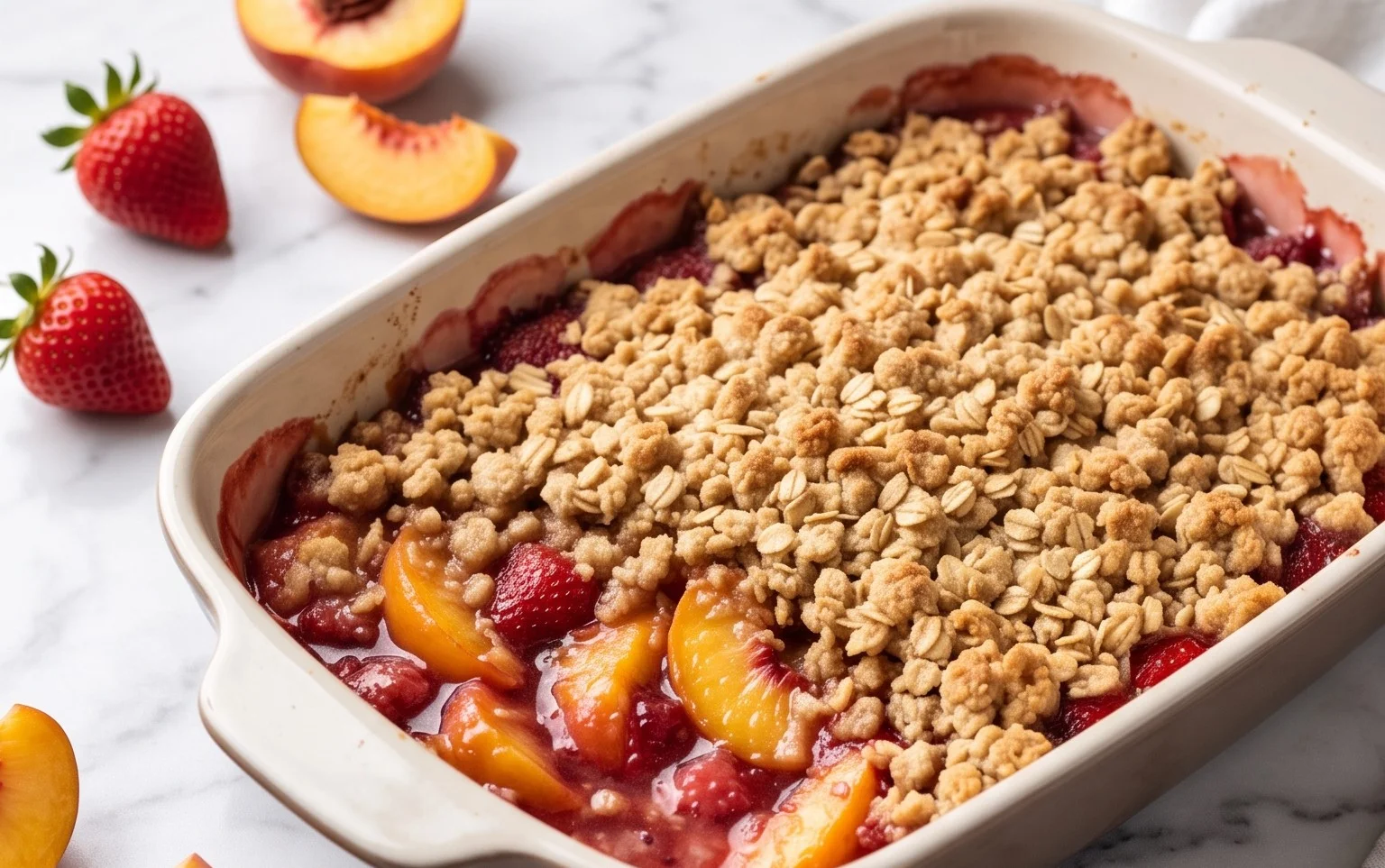 Peach & Strawberry Crisp