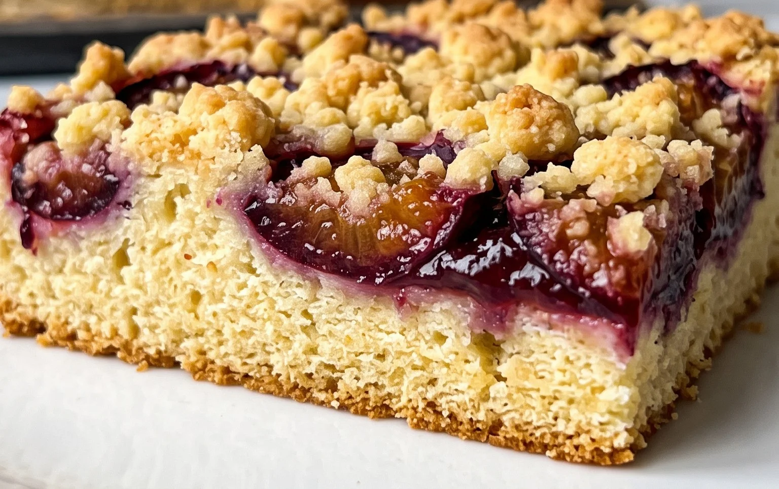 Pflaumenkuchen mit Streusel vom Blech (Quark-Öl-Teig)