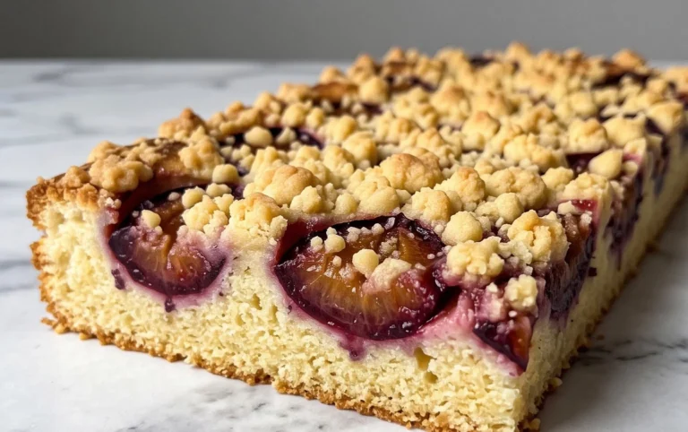 Pflaumenkuchen mit Streusel vom Blech (Quark-Öl-Teig)