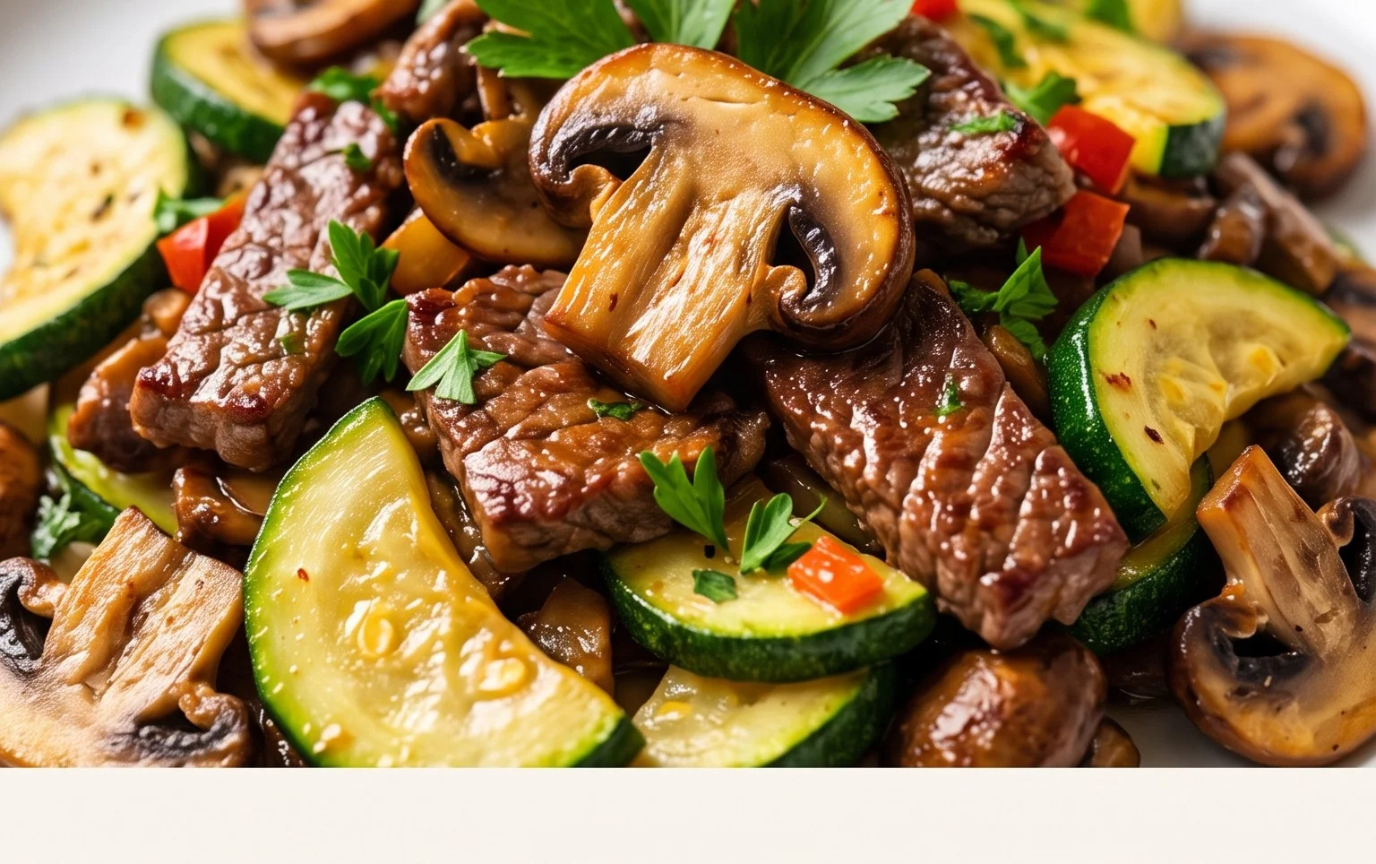 Zucchini-Cbeef hampignonpfanne