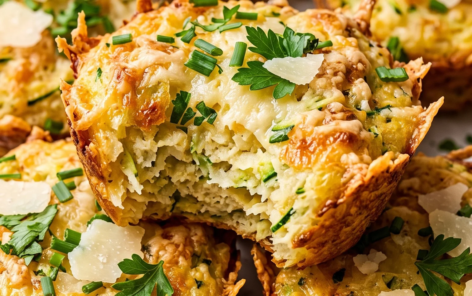 Crispy Parmesan Zucchini Potato Muffins