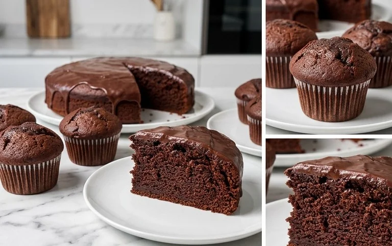Schokoladenkuchen oder SchokoladenmuffinsBearbeiten