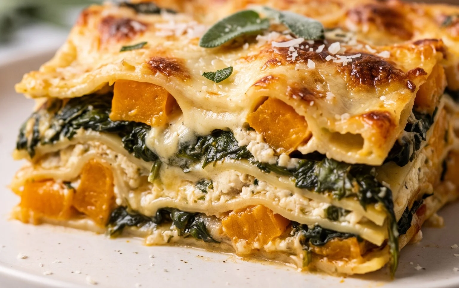 Butternut Squash and Spinach Lasagna